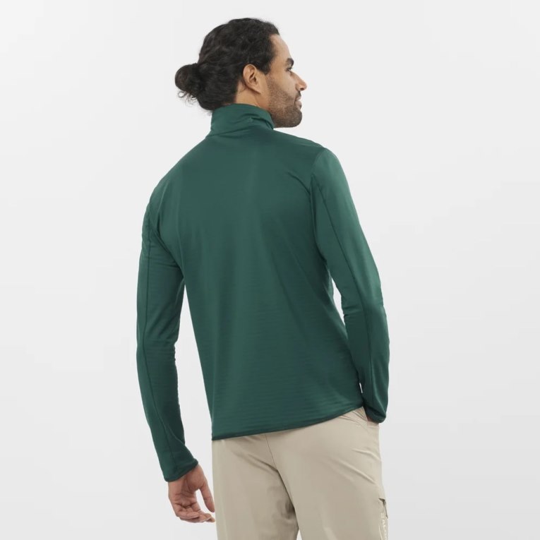 Green Salomon Essential Lightwarm Half Zip Men's Sweatshirt | PH 65902A